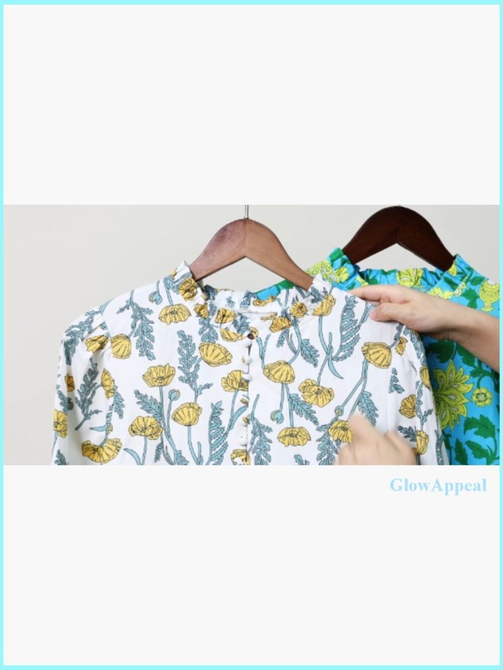 Cotton Midi Dress with Puff Sleeves and Mock Neck for Casual Wear - Picture 7 of 7